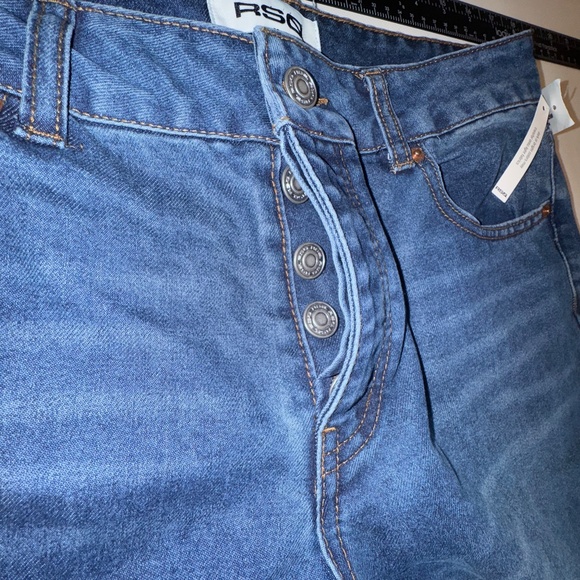 RSQ  Wide leg Jeans RSQ Button Fly Cuffed Tillys 100% Cotton Denim sz 28 - Picture 7 of 10